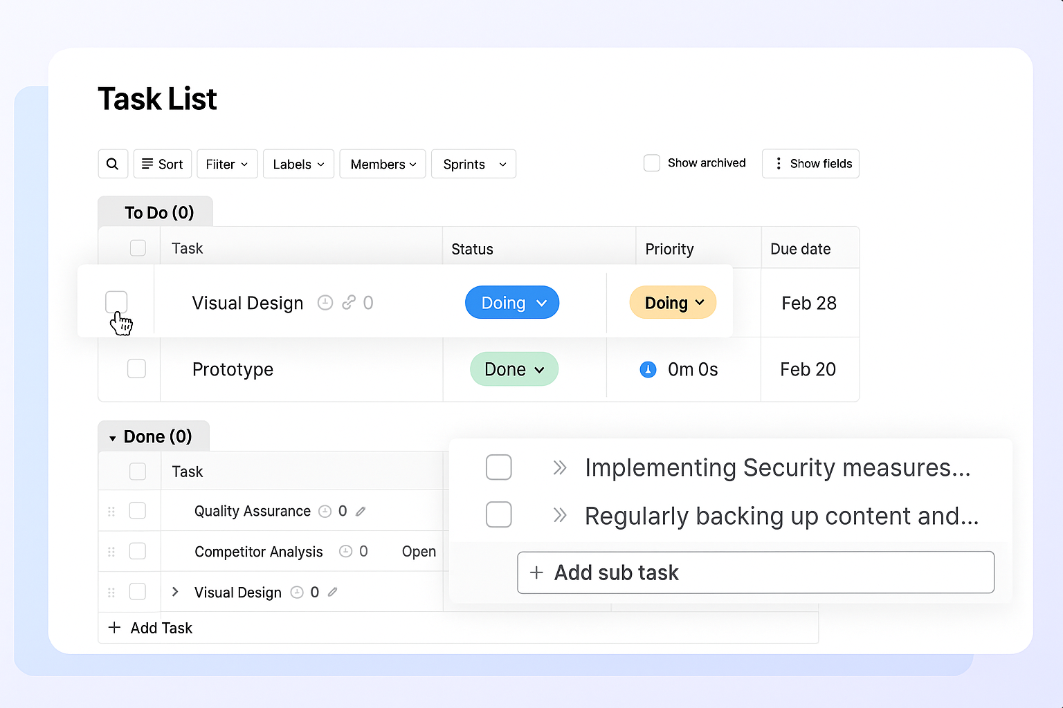 Task List